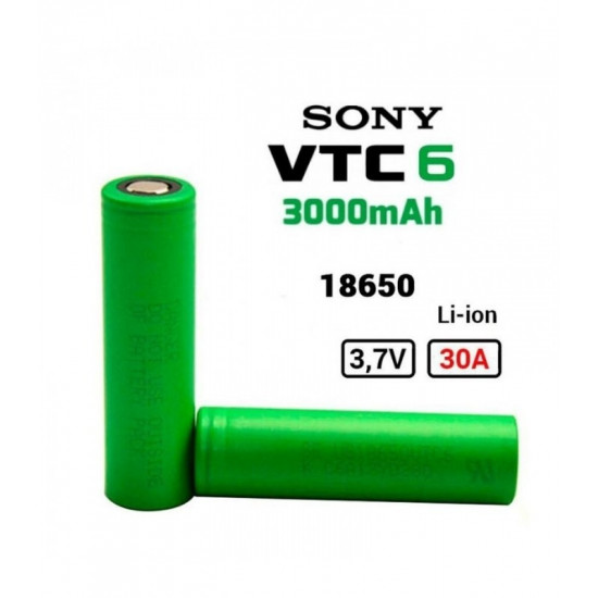 Sony VTC6 3.7V 18650 3000mAh IMR Şarjlı Pil 30A Discharge Sony VTC6 3.7V 18650 3000mAh IMR Şarjlı Pil 30A Discharge