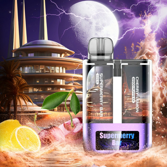 Super Merry 25.000 Puff Bar %5 Nikotin Cherry Lemon Super Merry 25.000 Puff Bar %5 Nikotin Cherry Lemon
