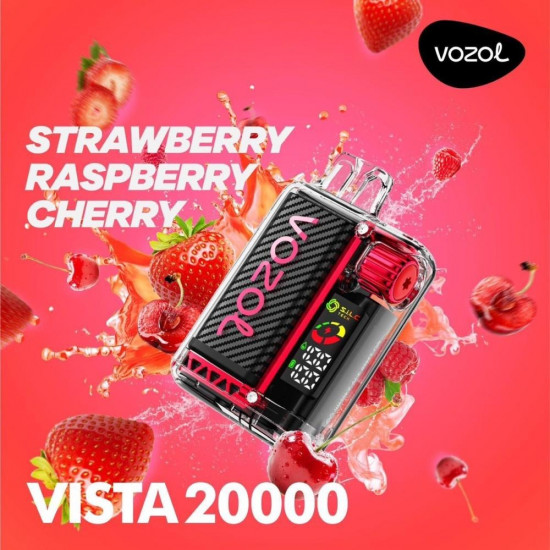 Vozol Vista 20000 Puff Bar %5 Nikotin Strawberry Raspberry Cherry Vozol Vista 20000 Puff Bar %5 Nikotin Strawberry Raspberry Cherry