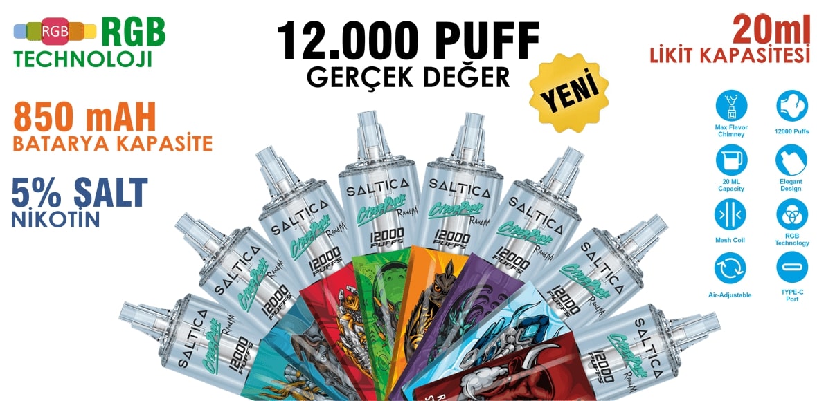 Saltica Cyberpunk 12000 Puff Bar Özellikleri Saltica Cyberpunk 12000 Puff Bar Özellikleri